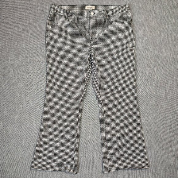 Madewell Jeans Womens Size 32 (34x27) Houndstooth Mid Rise Kick Out Flare - Picture 1 of 13
